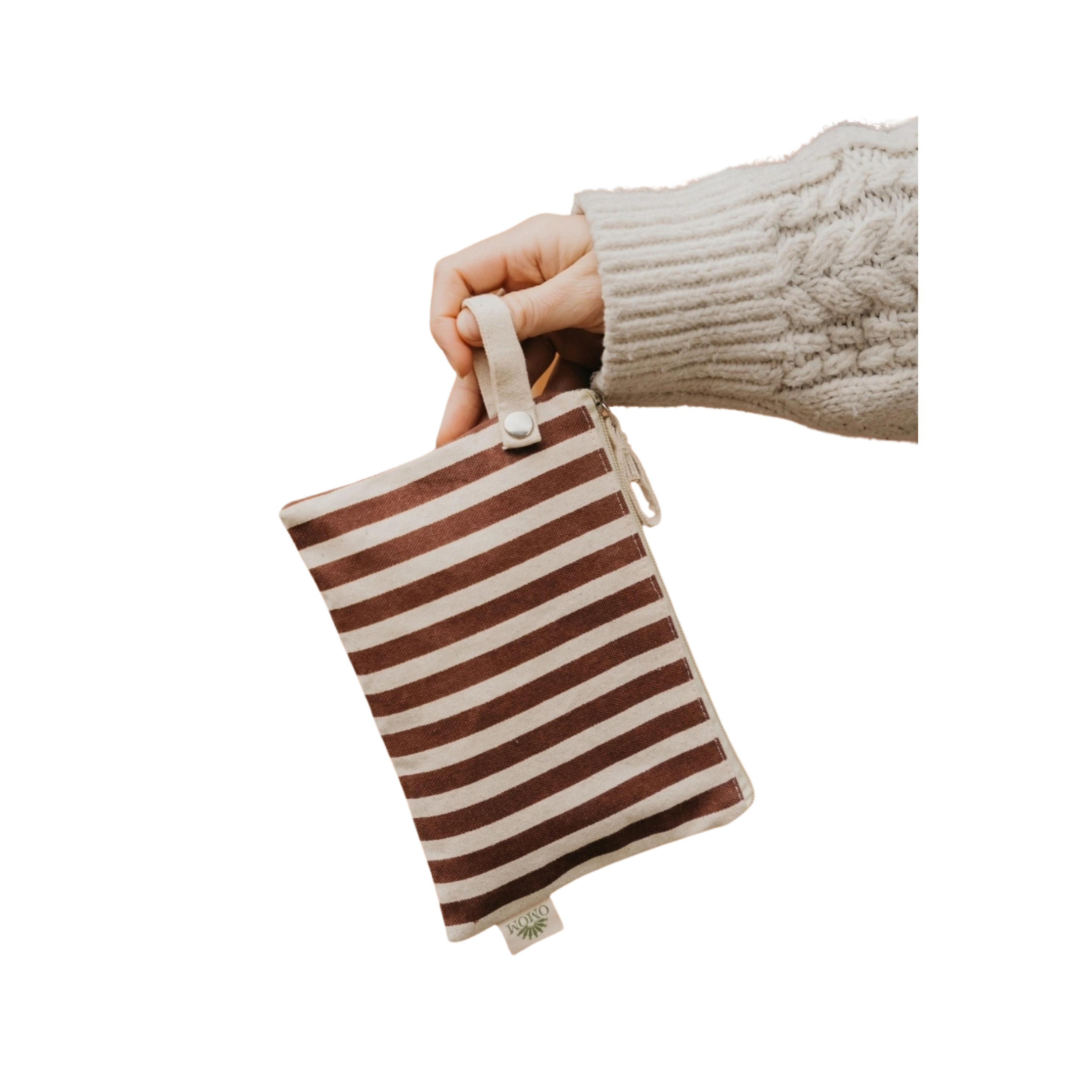 Organic Striped Zip Pocket