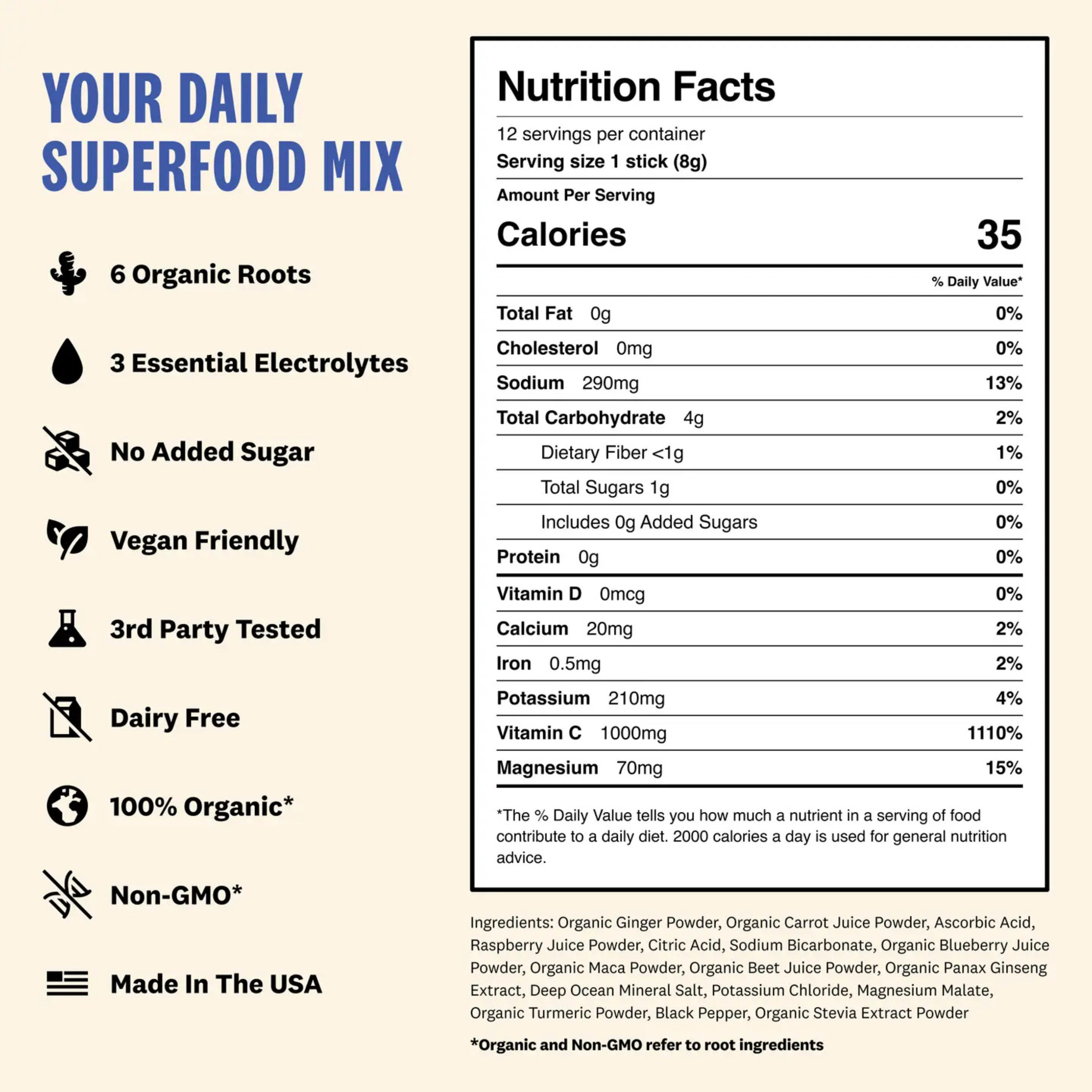 Immunity, Digestion & Hydration Superfood Mix - Ginger Mixed Berry