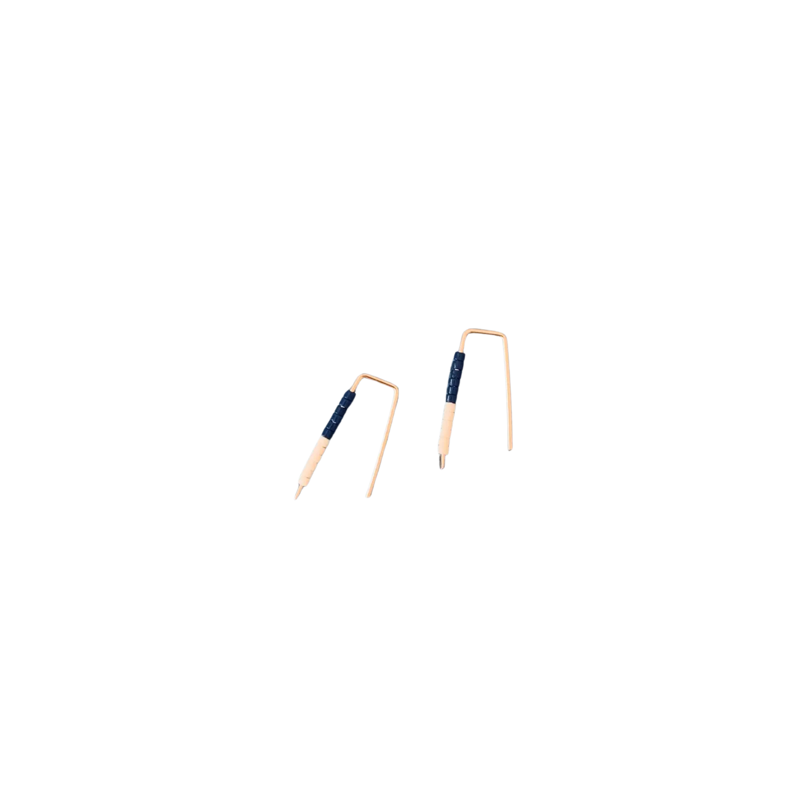 Little Quill Earring - Navy + Chalk