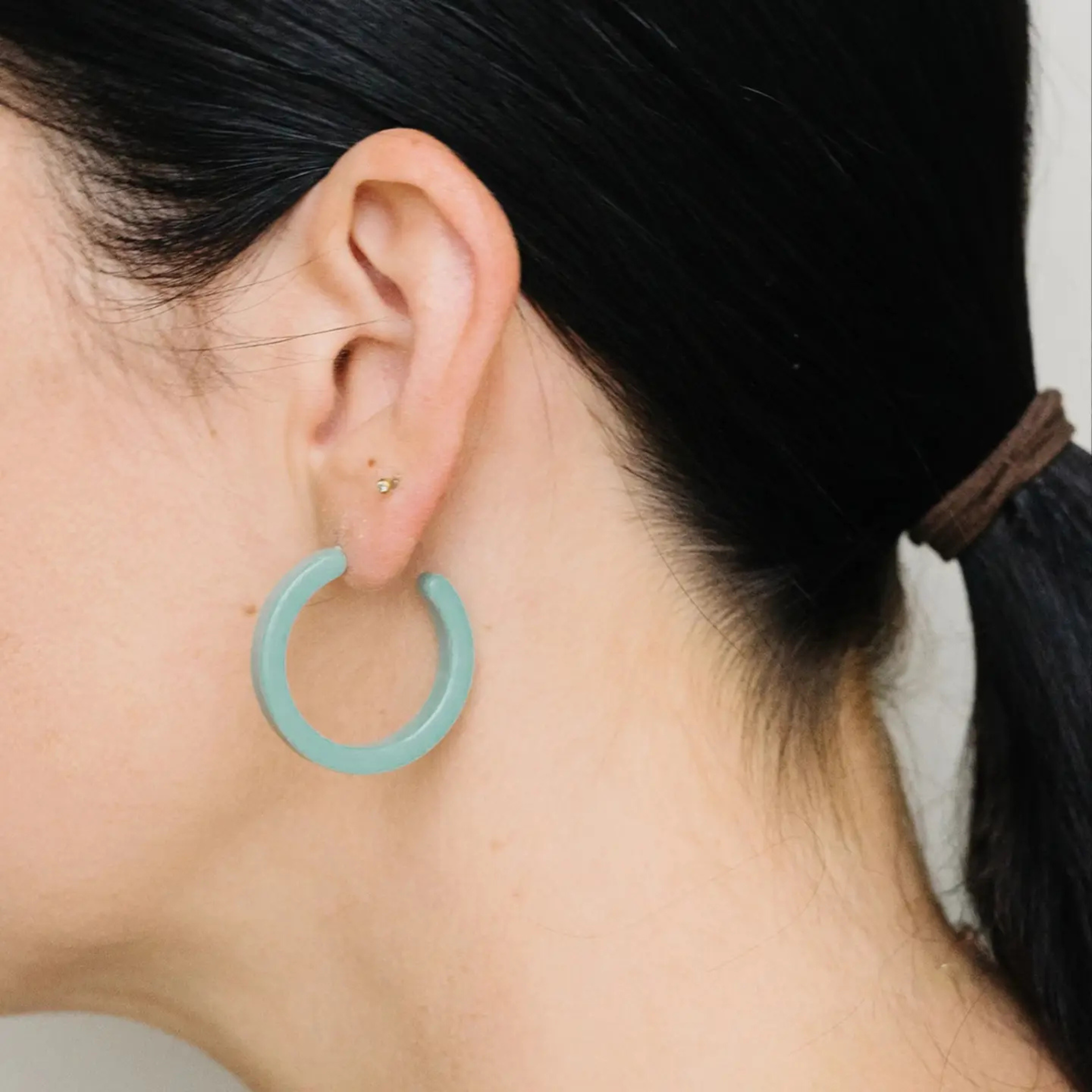 Light Green Hoop Earrings
