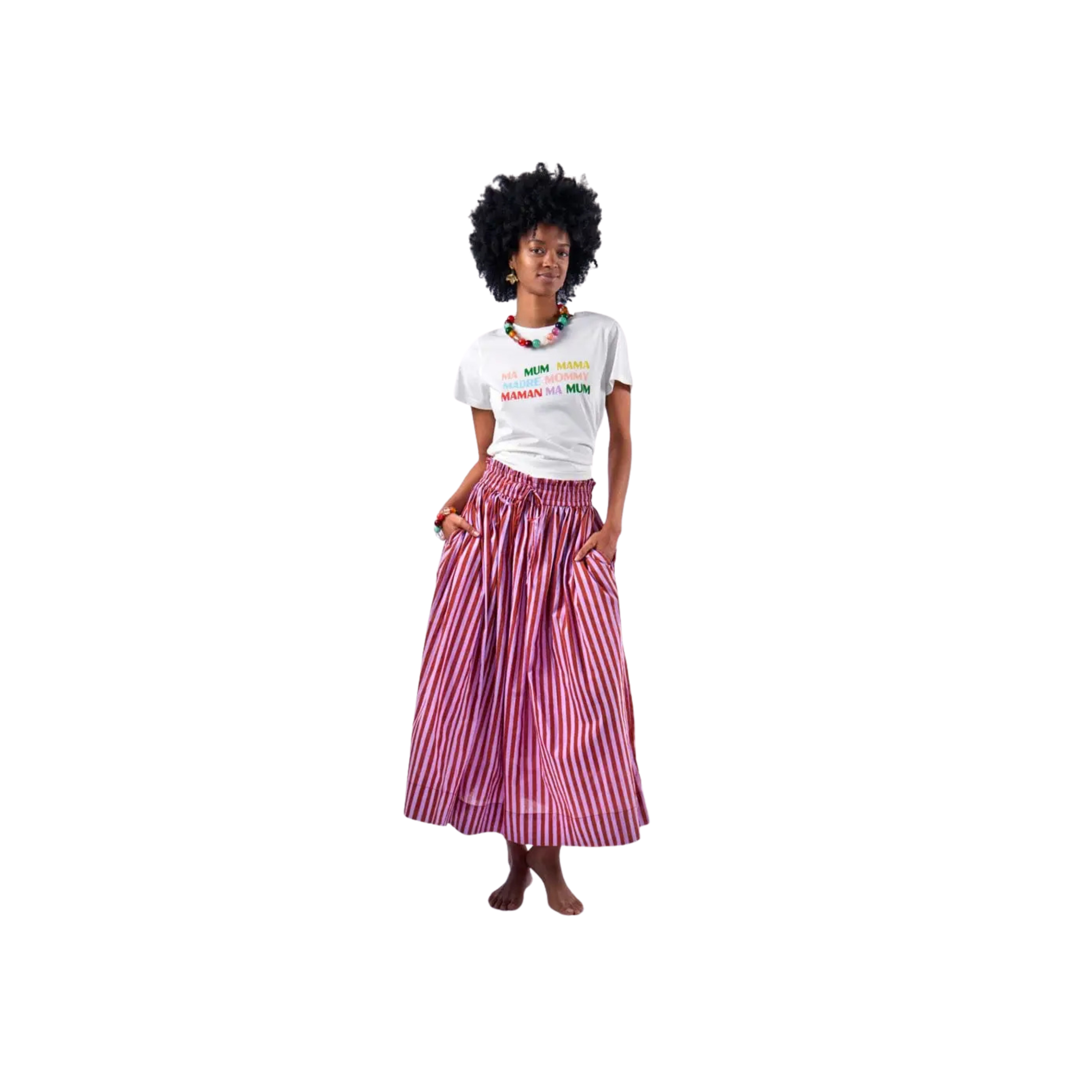 Stripe Skirt - Rust & Lilac