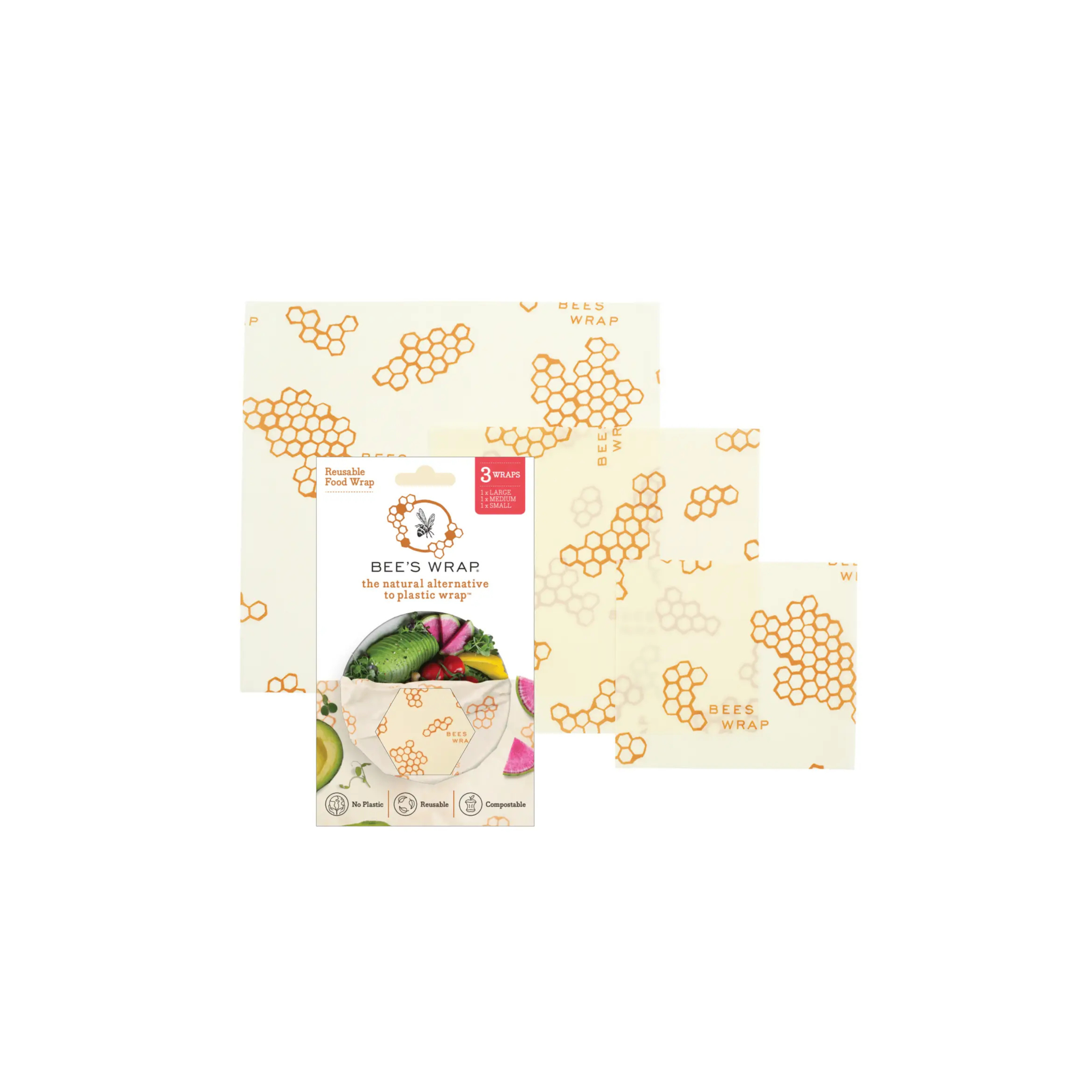 Bees' Wrap 3 Pack - Honeycomb