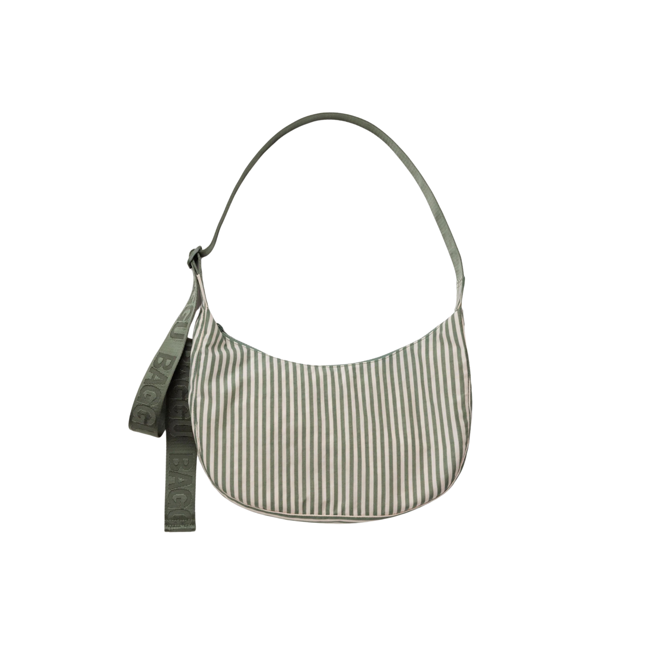 Medium Crescent Bag - Sage Stripe