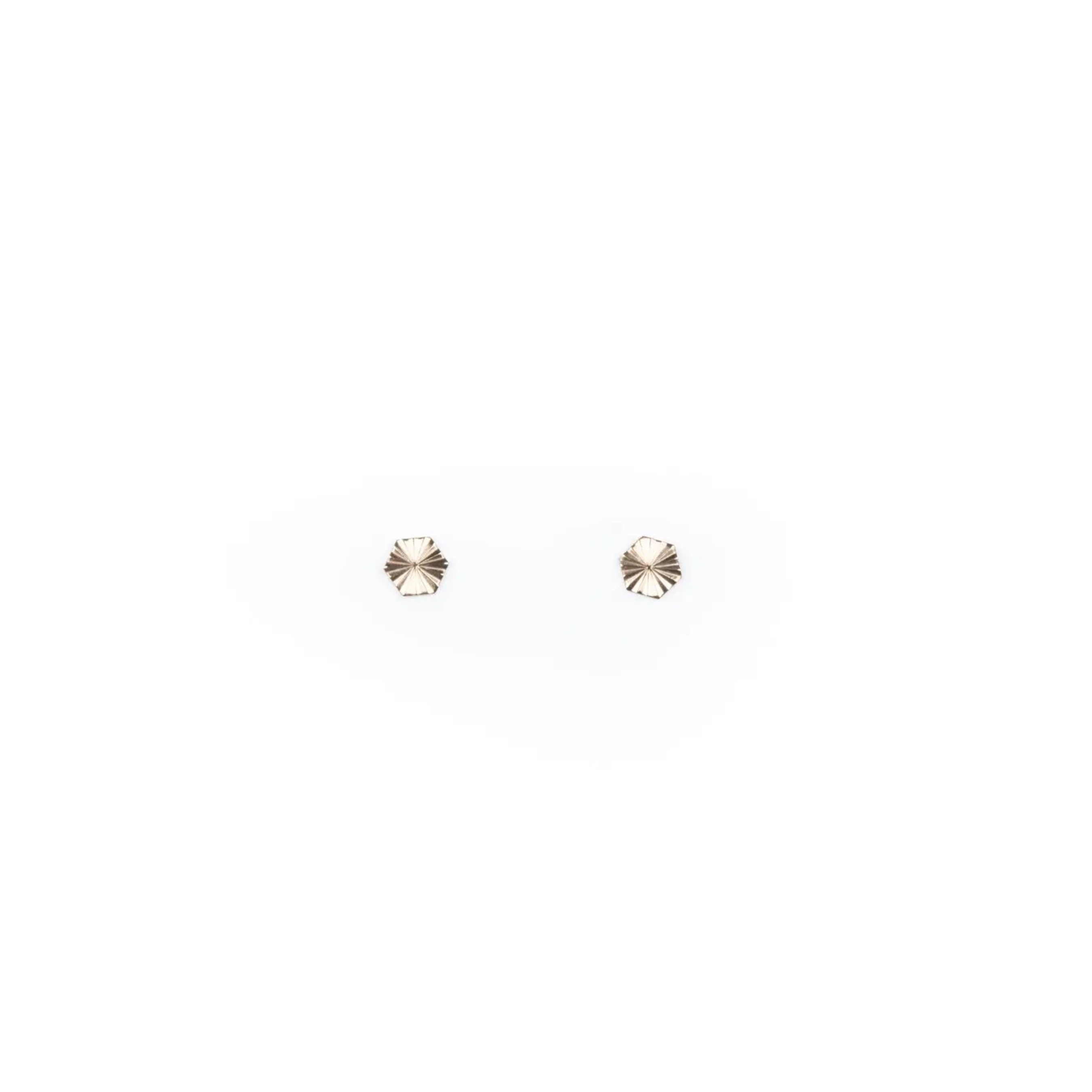 Tiny Starburst Hexagon Studs