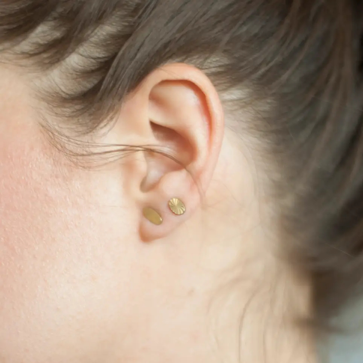 Tiny Starburst Oval Studs