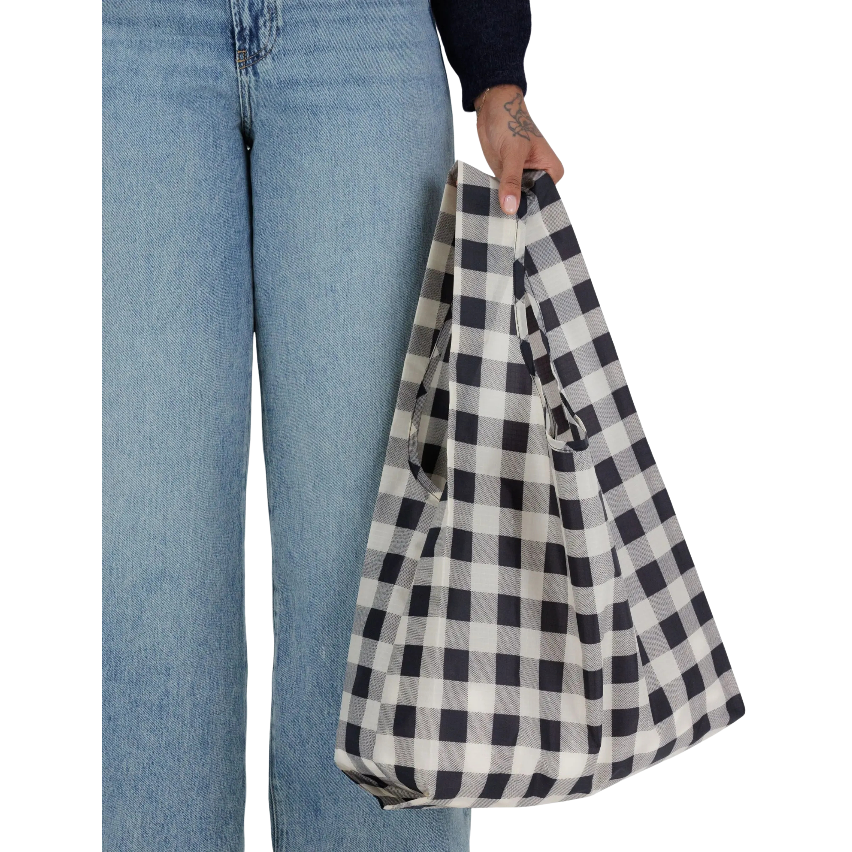 Big Check Reusable Tote Bag