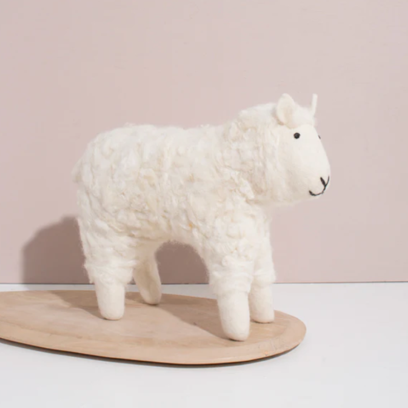 Hand Felted White Sheep - Large