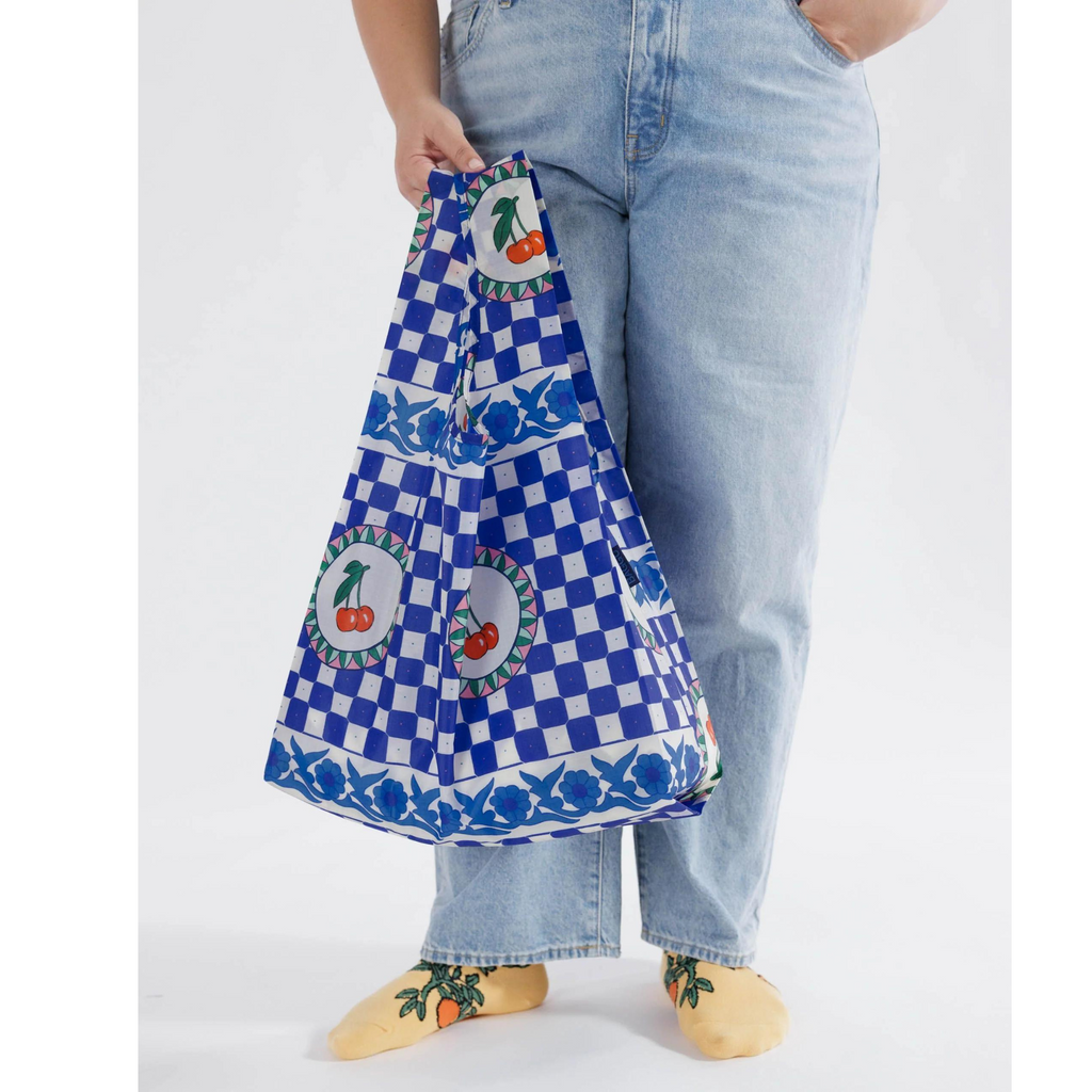 Cherry Tile Reusable Tote Bag