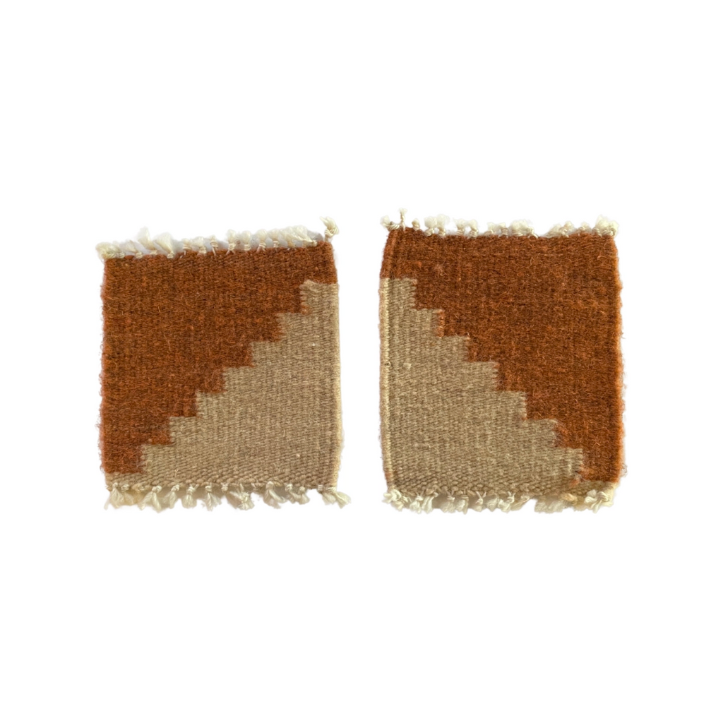 Handwoven Wool Rug Coaster Set - Dust Steps