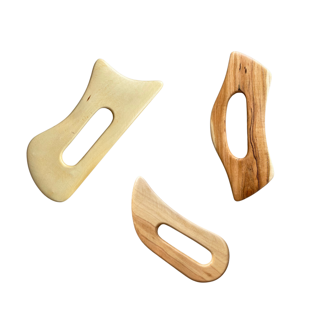 Wood Body Scraping Tool - Assorted Shapes + Woods