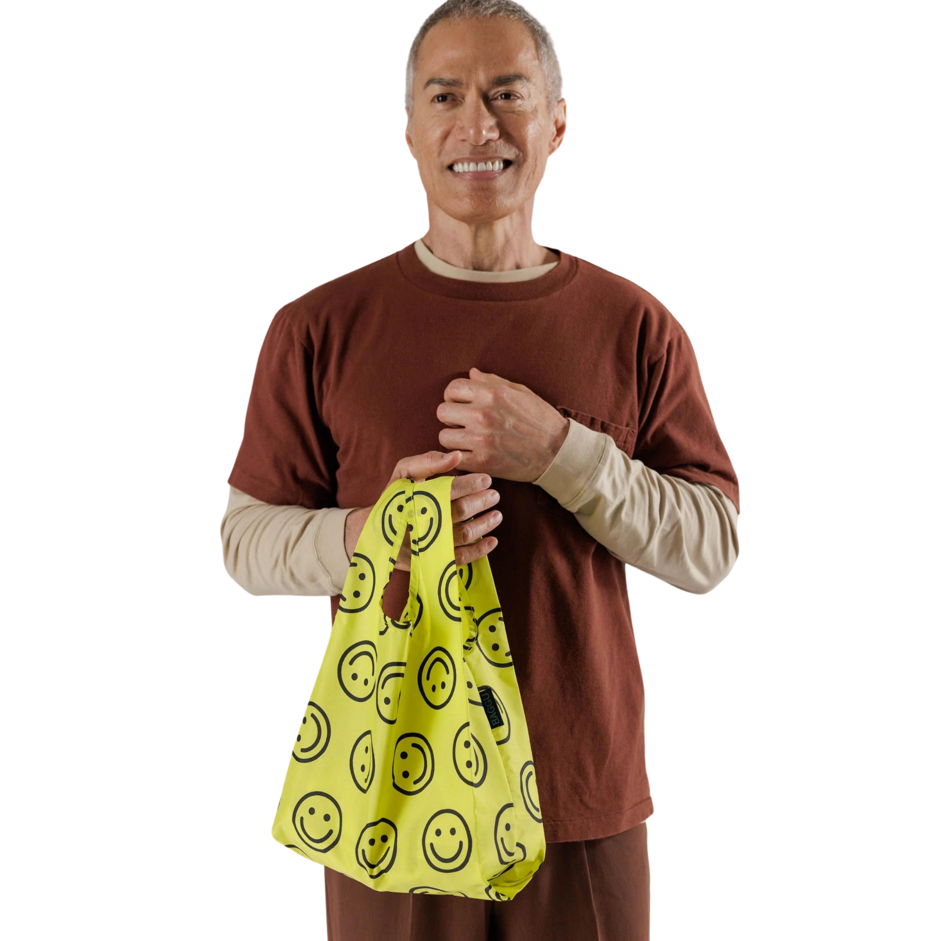 Yellow Happy Face Reusable Tote Bag