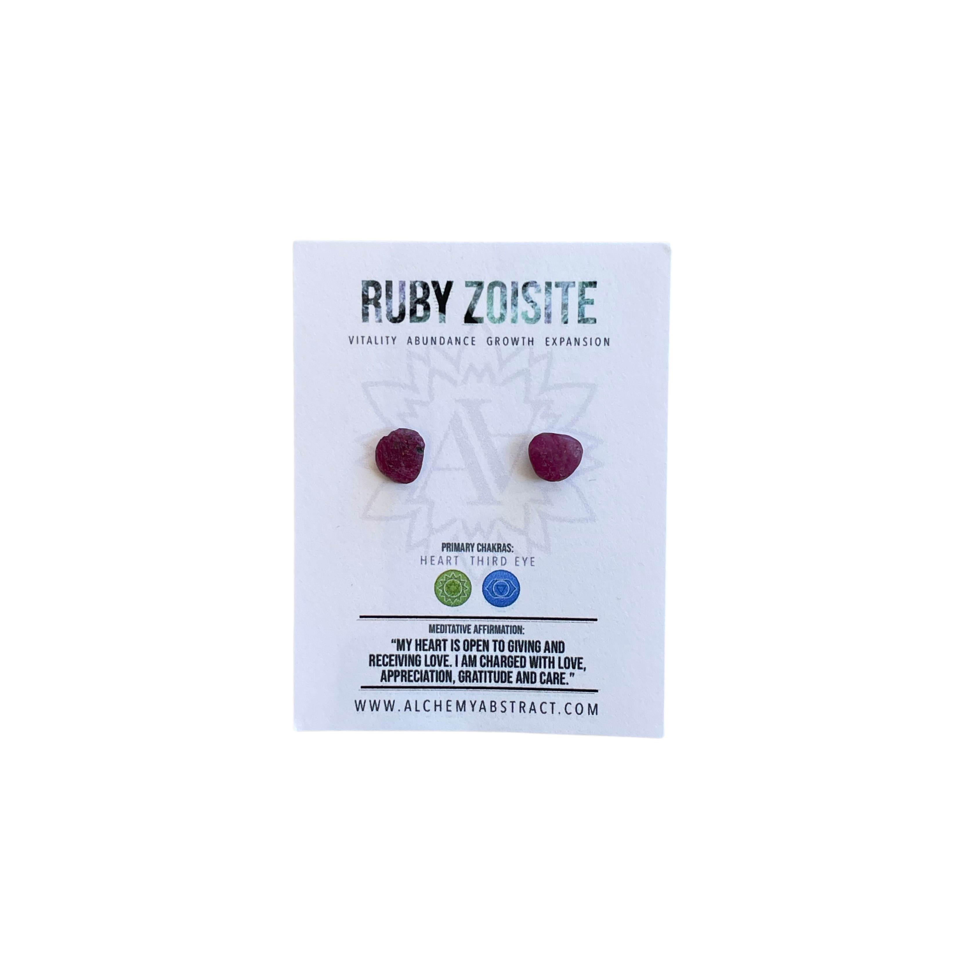 Ruby Zoisite Crystal Studs