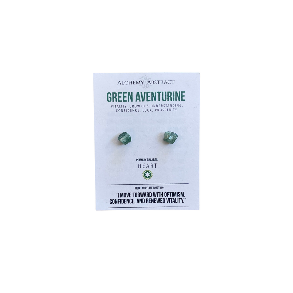 Green Aventurine Crystal Studs