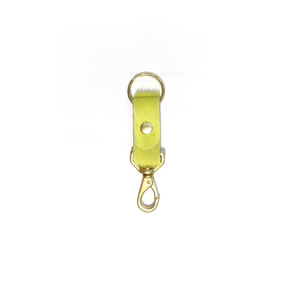 Lime Cowhide Keychain