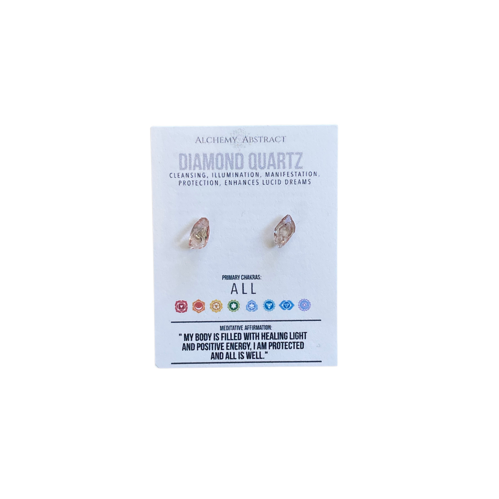 Diamond Quartz Crystal Studs