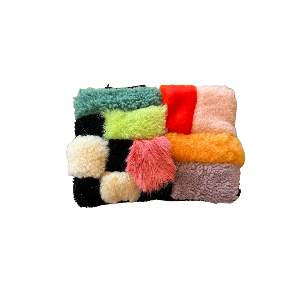 Playground Shearling Zipper Pouch