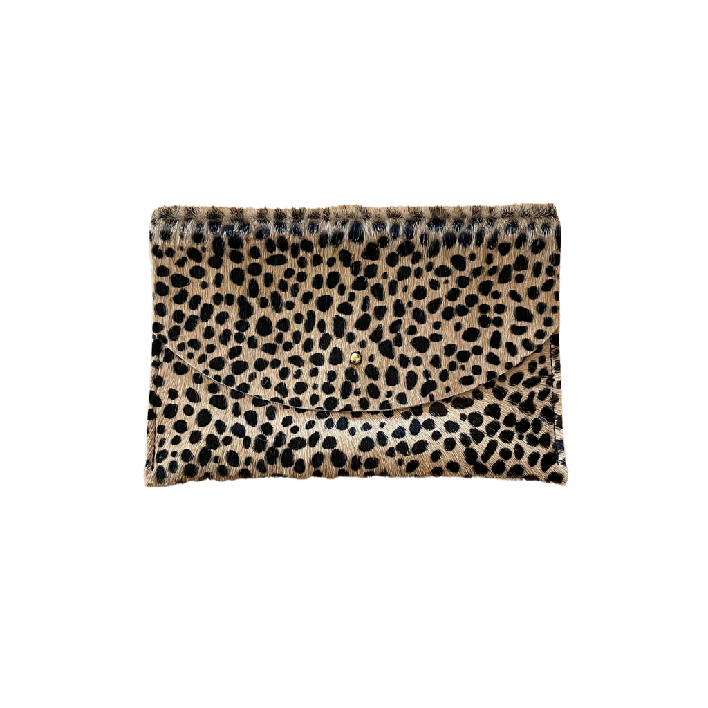 Tiny Spotted Cowhide Envelope Pouch